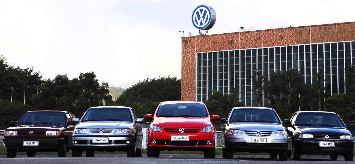 As cinco gerações do Gol reunidas na fábrica da VW - Divulgação