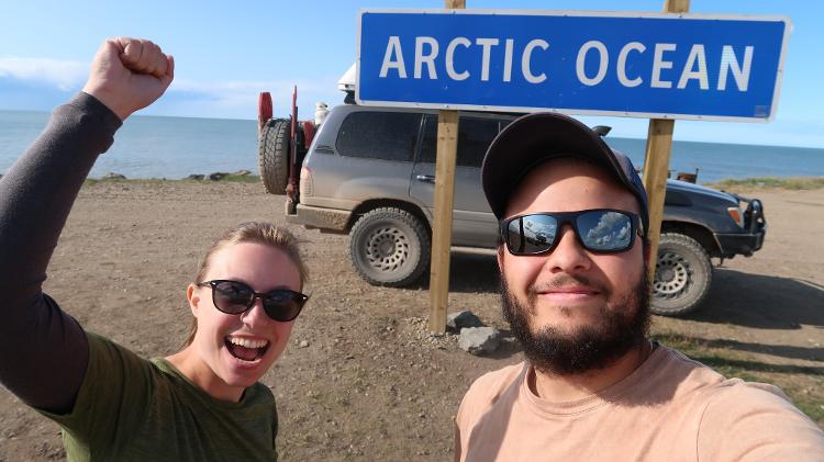 Marco do Oceano Ártico em Tuktoyaktuk, Canadá - Arquivo pessoal - Arquivo pessoal