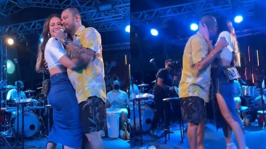 Diogo Nogueira e Paolla Oliveira dançam juntos e trocam beijos durante show no RJ - Reprodução/Instagram