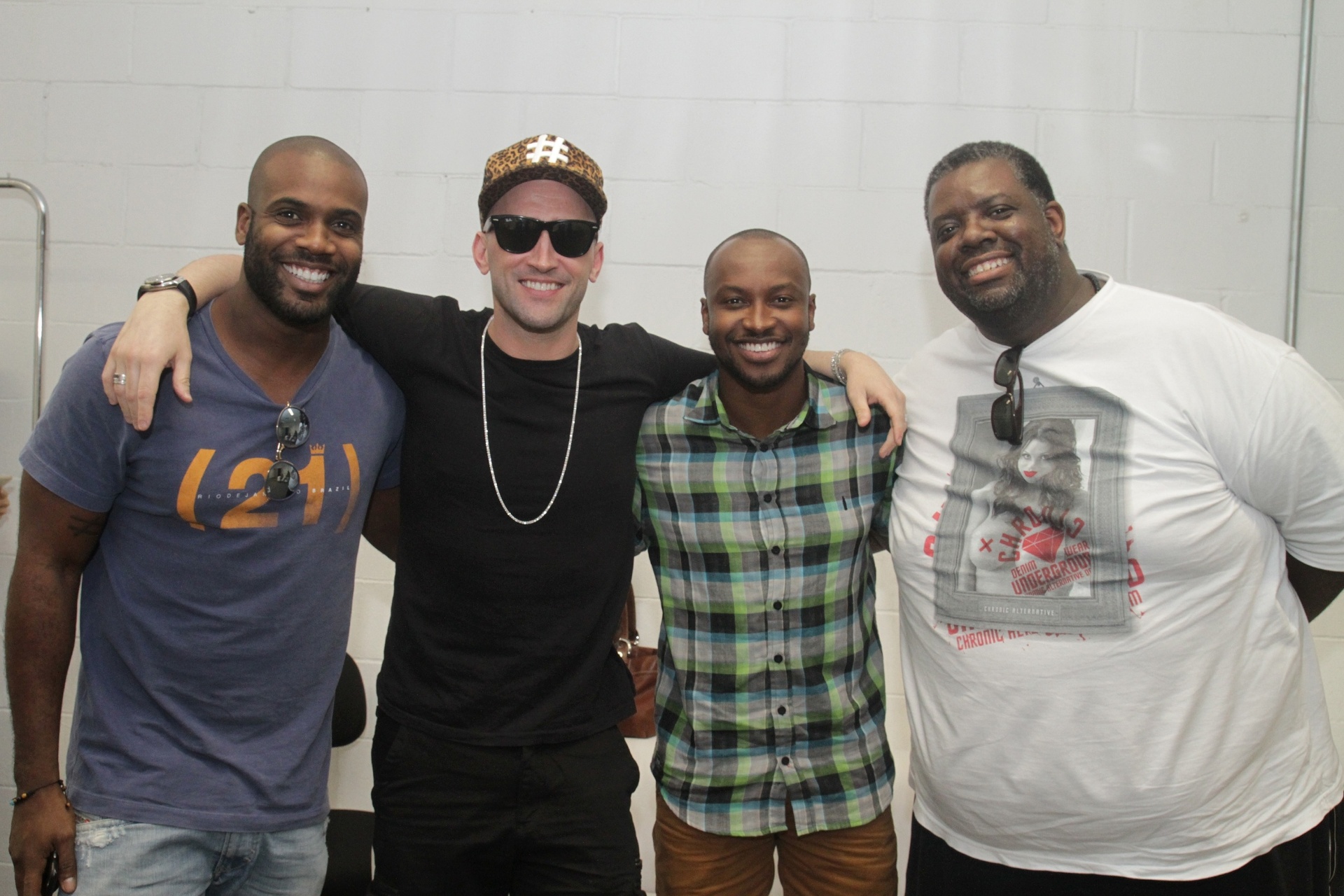 31.ago.2015 - Zulu, Paulo Gustavo, Thiaguinho e Péricles durante ensaio para a 22ª edição do Prêmio Multishow, que acontece nesta terça (1), na Arena da Barra, no Rio de Janeiro, a partir de 22h - Udo Kurt