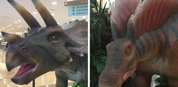 Algumas réplicas chegam a 10 metros de altura, como o Amargassauro e o Triceratops - Divulgação - Divulgação