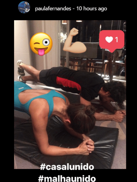 Paula Fernandes e o namorado malham juntos - Reprodução/Instagram - Reprodução/Instagram