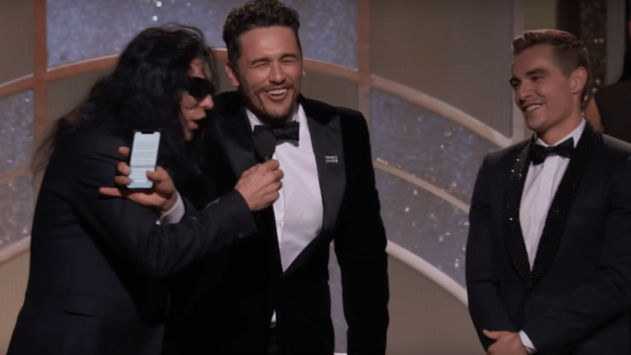 James Franco interrompe Tommy Wiseau durante o Globo de Ouro 2018 - Reprodução/YouTube