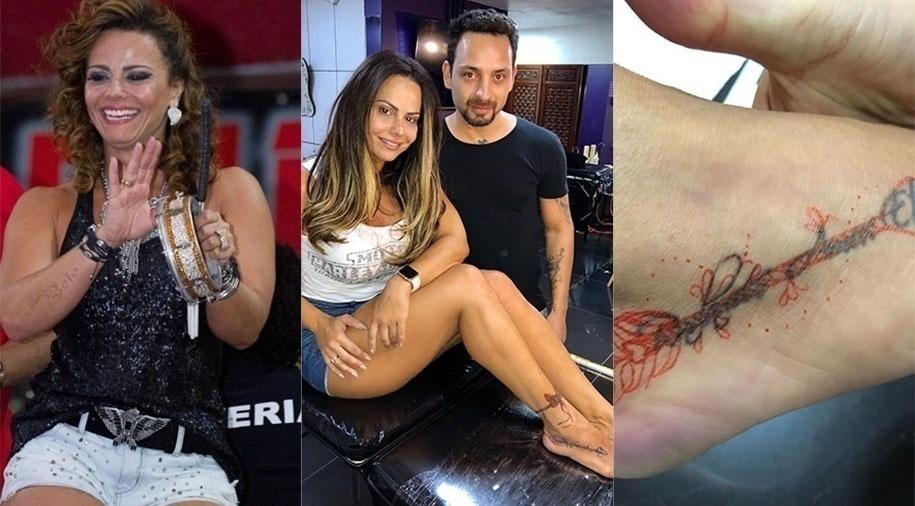 Primeiro Viviane Araújo fez uma tatuagem no braço com o nome do ex-noivo Belo. - Alex Nunes e Reprodução/Instagram