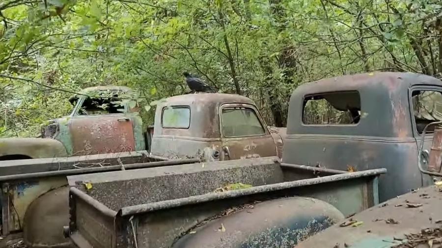 Chevrolets clássicos abandonados em terreno desconhecido nos EUA - Reprodução