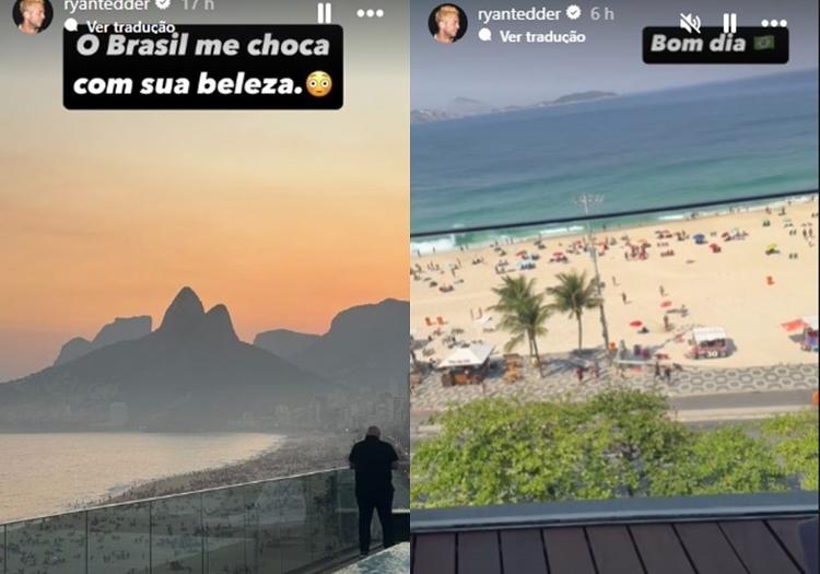 Ryan Tedder, do One Republic, curte Rio de Janeiro