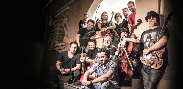 A Orquestra Mineira de Rock, que reúne integrantes das bandas Cálix, Cartoon e Somba - Divulgação / Ricardo Laf