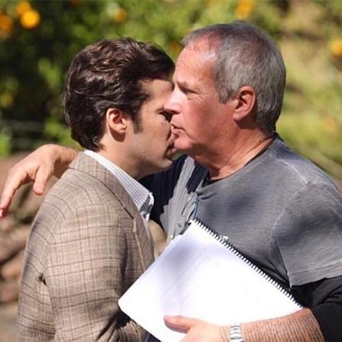 Jayme Matarazzo e seu pai, Jayme Monjardim, diretor da novela. Na trama, Jayme será o vilão Fernão - Reprodução/Instagram