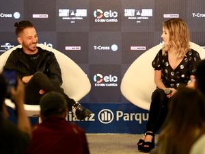 Sandy e Junior reuniram a imprensa hoje, no Allianz Parque, em São Paulo, para anunciar a turnê de reunião Nossa História - Mariana Pekin/UOL