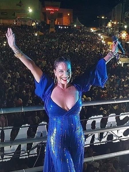 Sarajane posa com público em show antes da pandemia - Reprodução Instagram