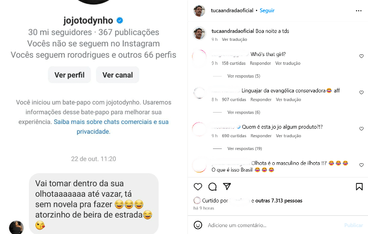 Tuca Andrada expõe Jojo Todynho