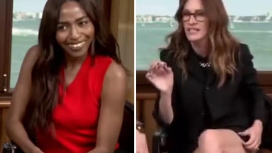 Atriz de 'O Urso' reage após ser ignorada em entrevista com Julia Roberts e web aponta racismo Atriz de 'O Urso' reage após ser ignorada em entrevista com Julia Roberts e web aponta racismo