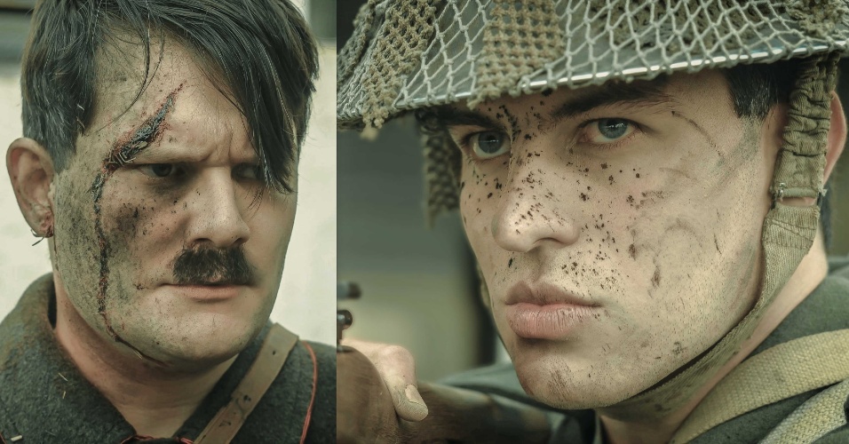 Cena do clipe de "F*ucking War", da banda Sephion, mostra os atores Carlos Brum e Alex Nóbrega nos papéis de Adolf Hitler e do soldado britânico Henry Tandey