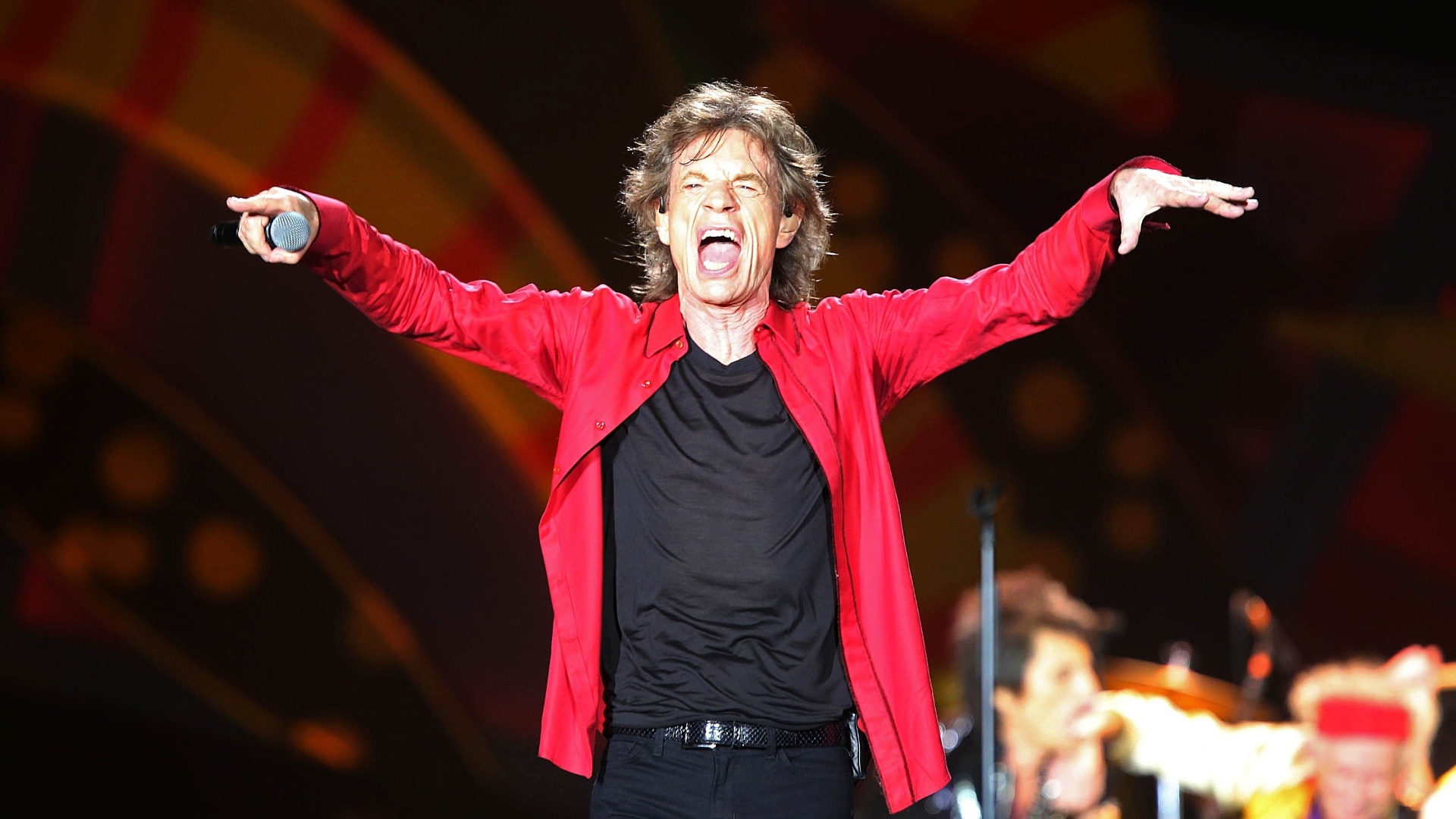 20.fev.2016 - Mick Jagger e sua banda Rolling Stones se apresentam no estádio do Maracanã, no Rio de Janeiro - Júlio César Guimarães/UOL