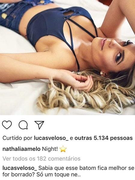 Lucas Veloso comenta foto de Nathalia Melo - Reprodução/Instagram - Reprodução/Instagram