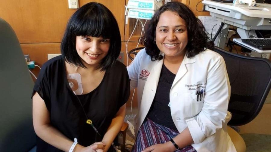 Jade Devis e sua oncologista, Gayathri Nagaraj, celebraram o nascimento de Bradley - Jade Devis / Loma Linda