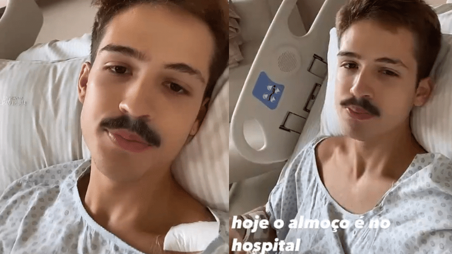 João Guilherme mostrou almoço no hospital após tirar pontos de cirurgia no ombro - Reprodução/Instagram/@joaoguilherme