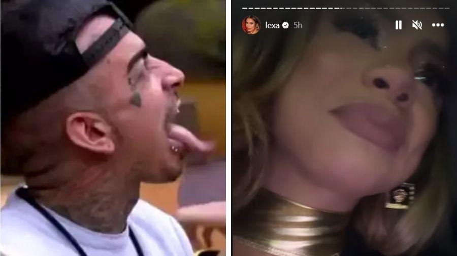 Após língua de MC Guimê chamar a atenção pelo tamanho no BBB 23, Lexa respondeu o motivo - Reprodução/Globoplay/Instagram