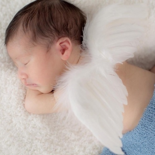 11.set.2015 - Mamãe de primeira viagem, Fernanda Gentil publicou uma foto do primeiro ensaio fotográfico do filho recém-nascido Gabriel, na noite desta sexta-feira. Na imagem, o menino aparece usando asinhas de anjo