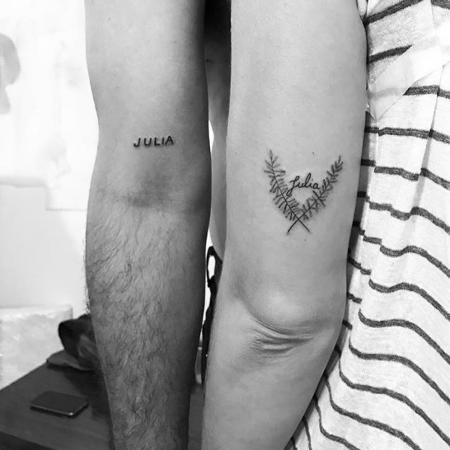 Alê Youssef e Leandra Leal mostram tatuagem feita em homenagem à filha, Julia - Reprodução/Instagram/leandraleal
