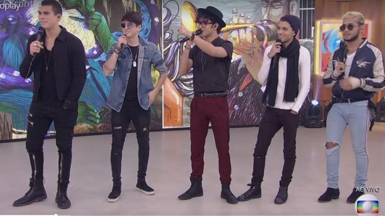 Banda CNCO participa do "Encontro" - Reprodução/Globo - Reprodução/Globo