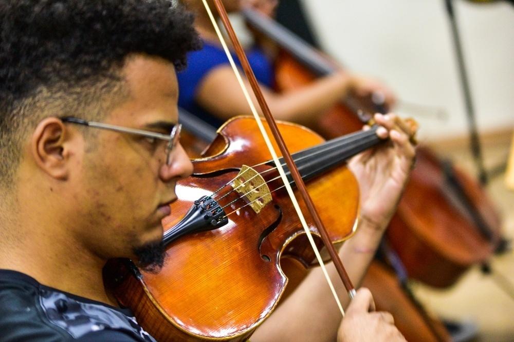 Integrantes da Orquestra Juvenil Heliópolis - Léo Franco/AgNews