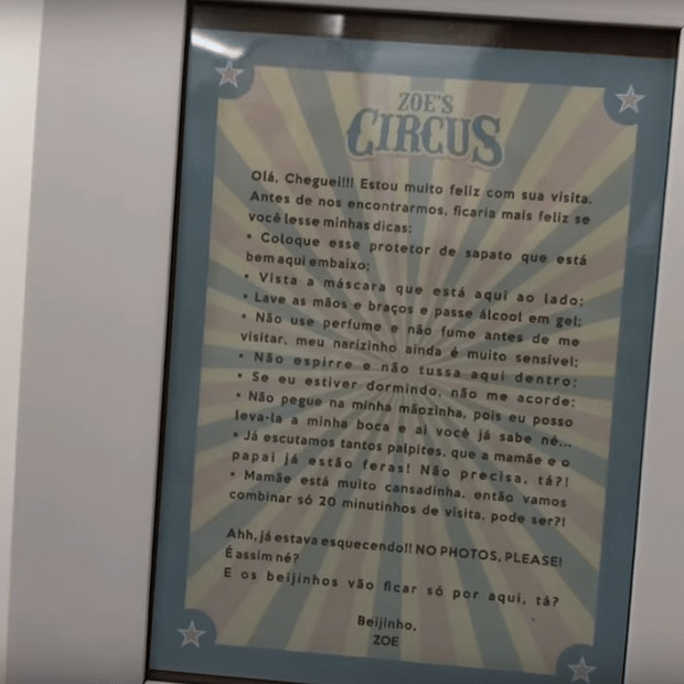 Decoração do quarto de Zoe, filha de Sabrina Sato, na maternidade - Reprodução/YouTube