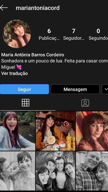 Perfil de Maria Antonia de "Amor Sem Igual" já está disponível no Instagram - Reprodução/Instagram - Reprodução/Instagram