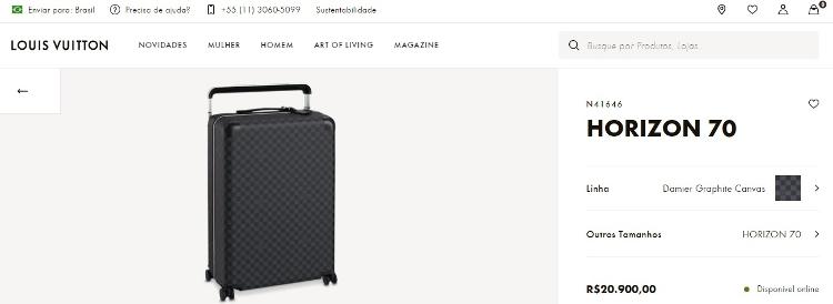 Mala Louis Vuitton Horizon 70 - Reprodução/Louis Vuitton - Reprodução/Louis Vuitton