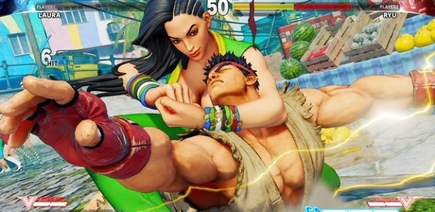 Foto vazada mostra Laura batendo em Ryu no cenário do Brasil de "Street Fighter V" - Famitsu.com