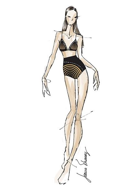 O croqui do look que Anitta usará no desfile da Água de Coco - Divulgação - Divulgação