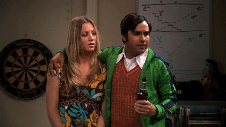 Penny (Kaley Cuoco) e Raj (Kunal Nayyar) em cena de "The Big Bang Theory" - Reprodução - Reprodução