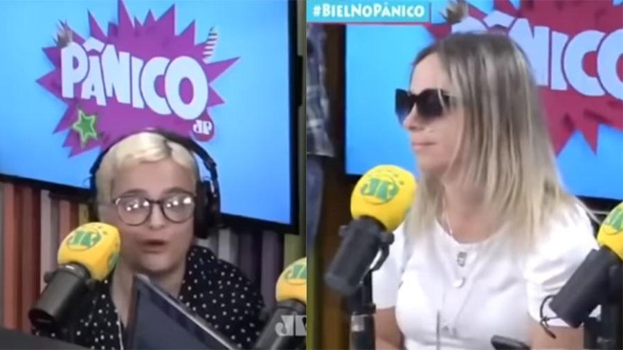 Amanda Ramalho e a produtora Paulinha Krausche discutiram ao vivo no programa "Pânico" da rádio Jovem Pan - Reprodução/Youtube