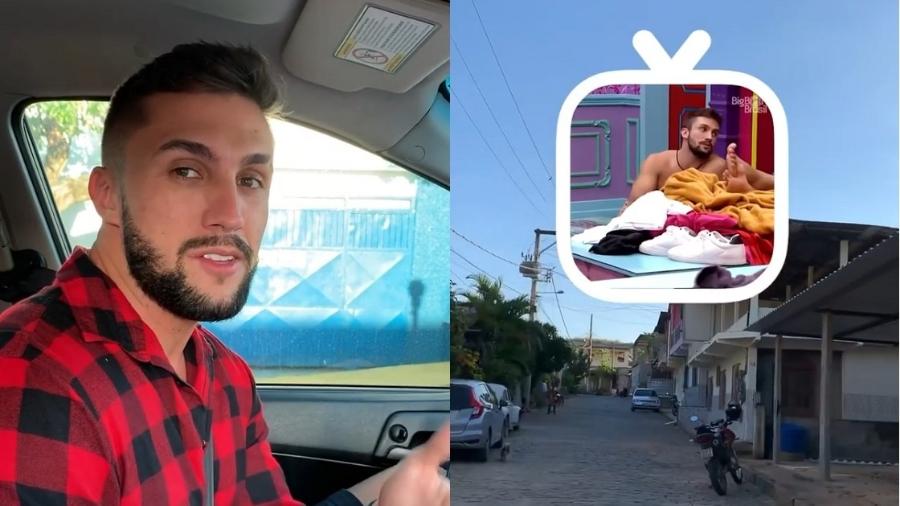 Em seu carro, Arthur apresentou os principais pontos da cidade  - Reprodução/Instagram
