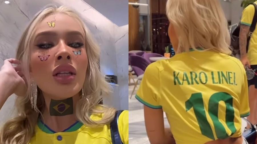 Karoline Lima mostrou look para jogo do Brasil contra Camarões na Copa do Mundo  - Reprodução/Instagram 