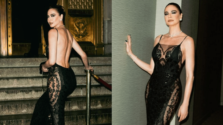 Luciana Gimenez aposta em vestido transparente para noite de gala