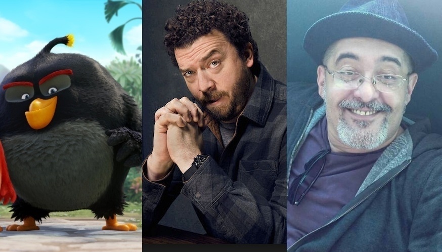 Bomba, do filme "Angry Birds", interpretado por Danny McBride e Mauro Ramos - Divulgação/Reprodução/Montagem