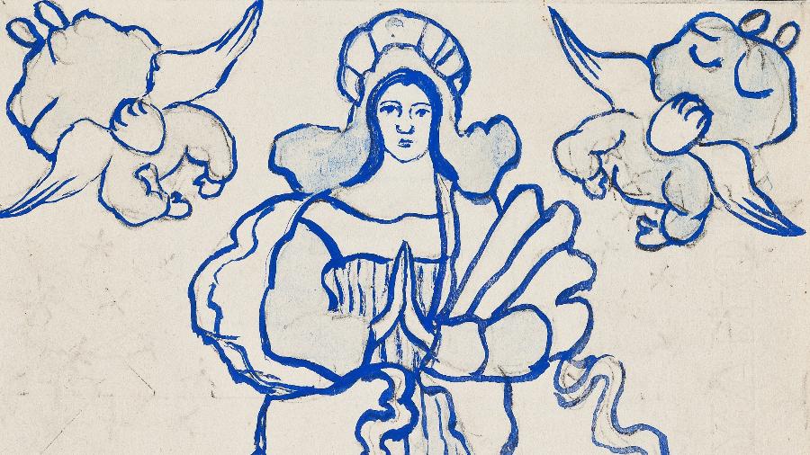 Nossa Senhora da Conceição representada em azulejo