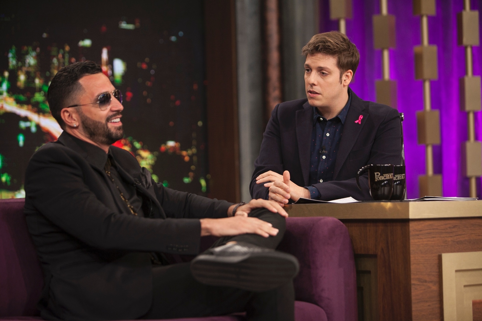 11.out.2016 - Pai de oito filhos, Latino afirma no programa do porchat que alguns deles foram frutos de armações das mães, com as quais ele manteve um rápido romance - Edu Moraes/TV Record/Divulgação