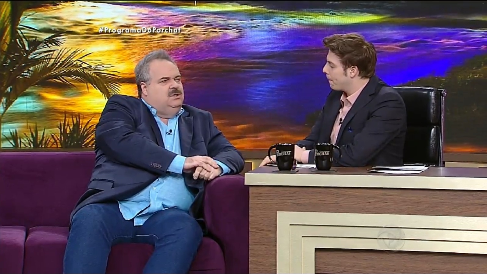 9.nov.2016 - Em entrevista ao "Programa do Porchat", Gilberto Barros admite que quer voltar a trabalhar na televisão - Reprodução /TV Record