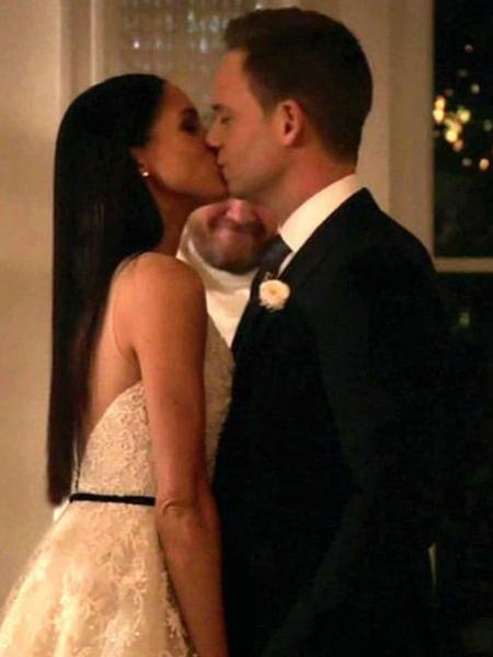 Meghan Markle e Patrick J. Adams no fim da sétima temporada de "Suits" - Reprodução/USA Network - Reprodução/USA Network