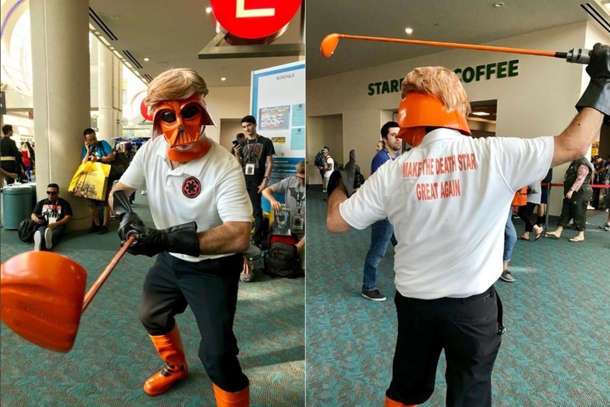 Mark Hamill, o Luke Skywalker, foi à Comic-Con 2018 vestido de Darth Trump - Reprodução/Twitter/WillHunting562