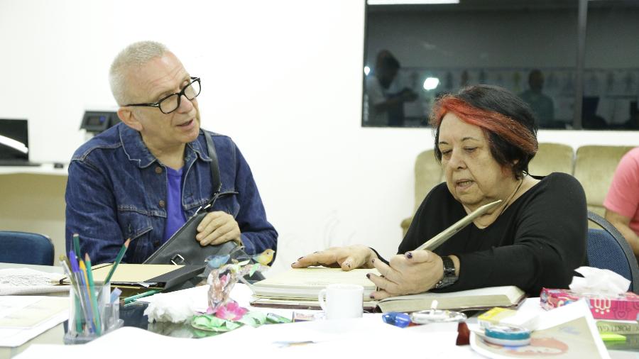Jean Paul Gaultier e Rosa Magalhães na Portela - Divulgação/Ricardo Lima