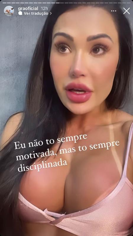 Gracyanne stories - Reprodução / Instagram - Reprodução / Instagram