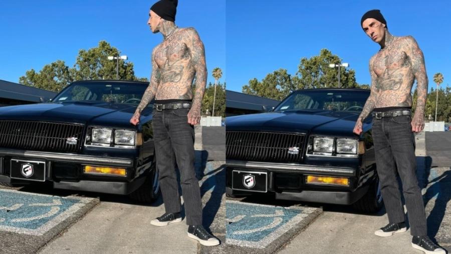 Baterista do Blink-182, Travis Barker, é criticado por bloquear vaga especial em estacionamento - Reprodução/Instagram
