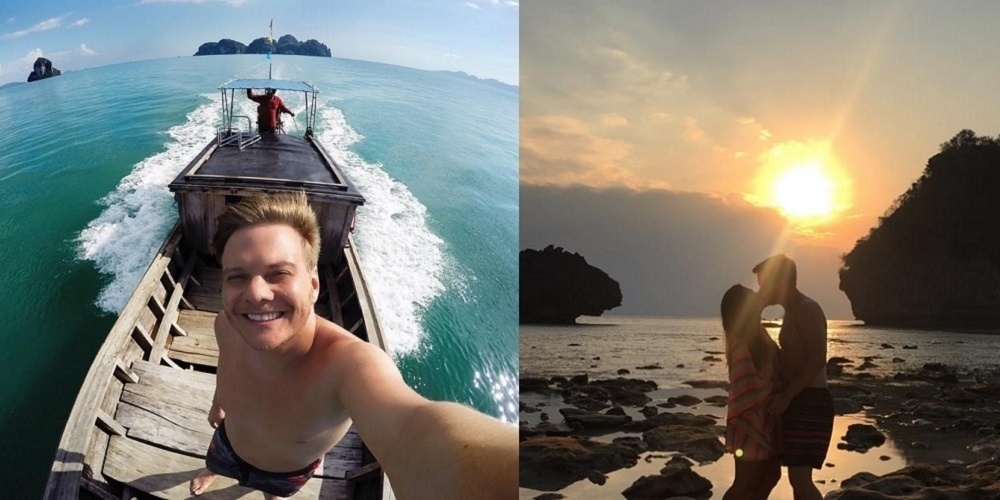 29.jan.2015 - Michel Teló e Thais Fersoza seguem tirando onda nas férias, nos cenários paradisíacos da Tailândia - Reprodução/Instagram/micheltelo