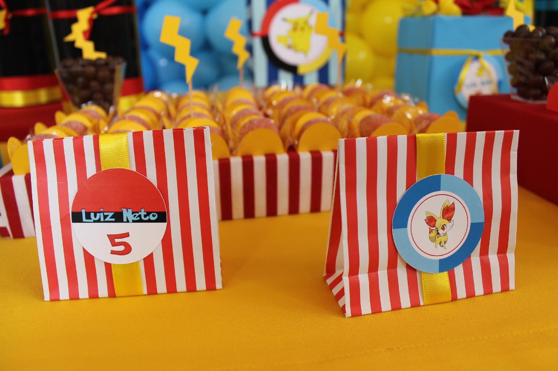 festa pokemon- sacolinhas de doces - Adriana Porto/Divulgação