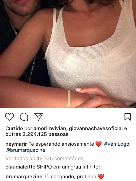Bruna respondeu pedido de Neymar em post do atacante - Reprodução/Instagram - Reprodução/Instagram