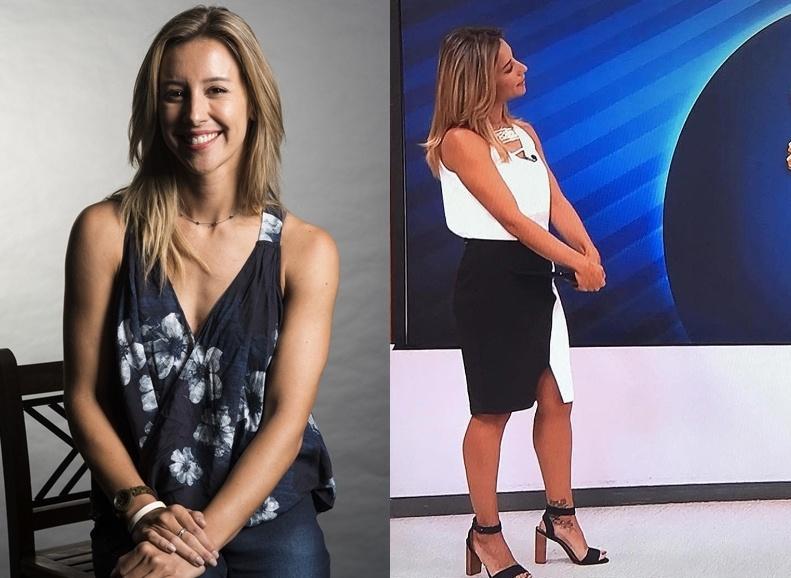 Cris Dias tem uma tatuagem no  tornozelo esquerdo - Globo/Divulgação e Reprodução