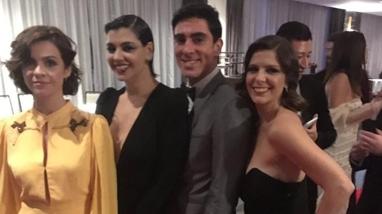 Renata Gaspar, Veronica Debom, Marcelo Adnet e Georgiana Goes, do elenco do "Tá no Ar" - Reprodução/Twitter/MarceloAdnet - Reprodução/Twitter/MarceloAdnet